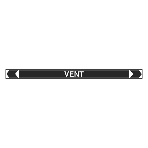 [22AFPMK352] Pipe Marker ;- Vent 40mm x 400mm (Blk)