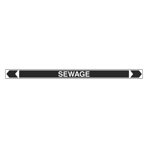[22AFPMK418] Pipe Marker ;- Sewerage 40mm x 400mm (BLACK)