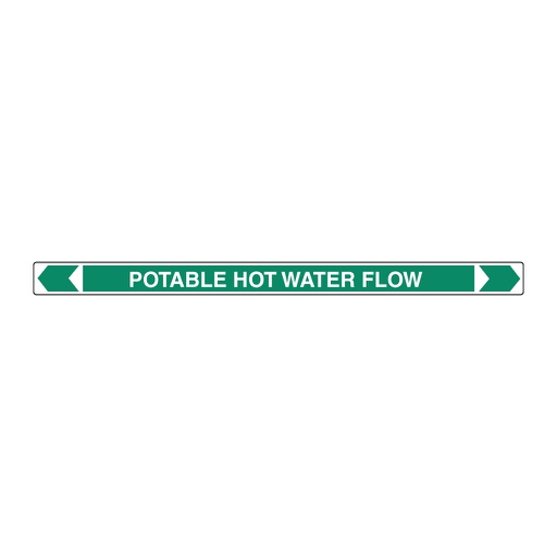 [22AFPMK172F25] Pipe Marker ;- Potable Hot Water Flow 25mm x 380mm(G)