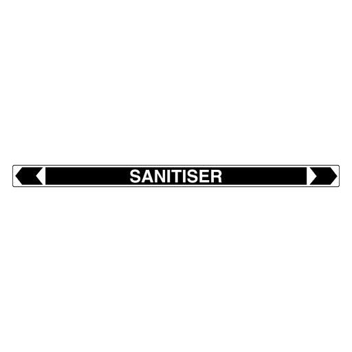 [22AFPMK450] *PO* Pipe Marker ;- Sanitiser 25mm x 380mm (Black)