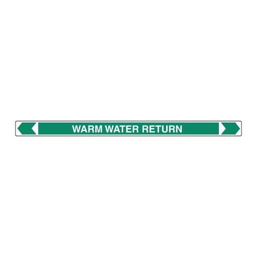 [22AFPMK139] *PO* Pipe Marker ;- Warm Water Return 25mm x 380mm(G)