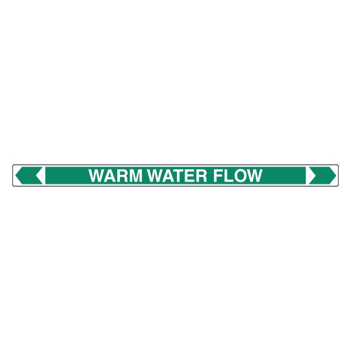 [22AFPMK137] *PO* Pipe Marker ;- Warm Water Flow 50mm x 380mm(G)
