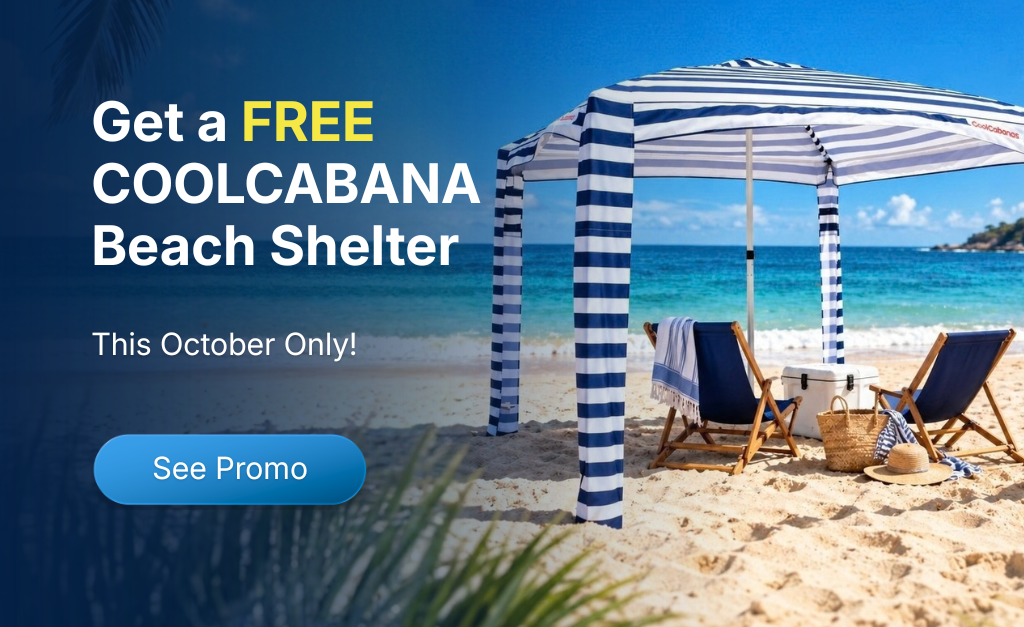 September Promo - Get a FREE CoolCabanas Beach Shelter